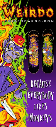 weirdo monkey side banner ad